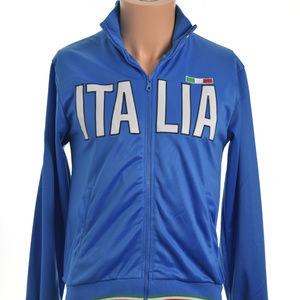 *ITALIA S Blue Embroidered L/S Full Zip Sweater